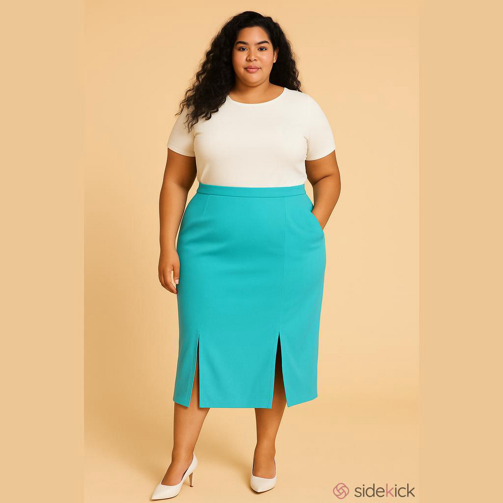 Ashley Stewart Turquoise Pencil Skirt